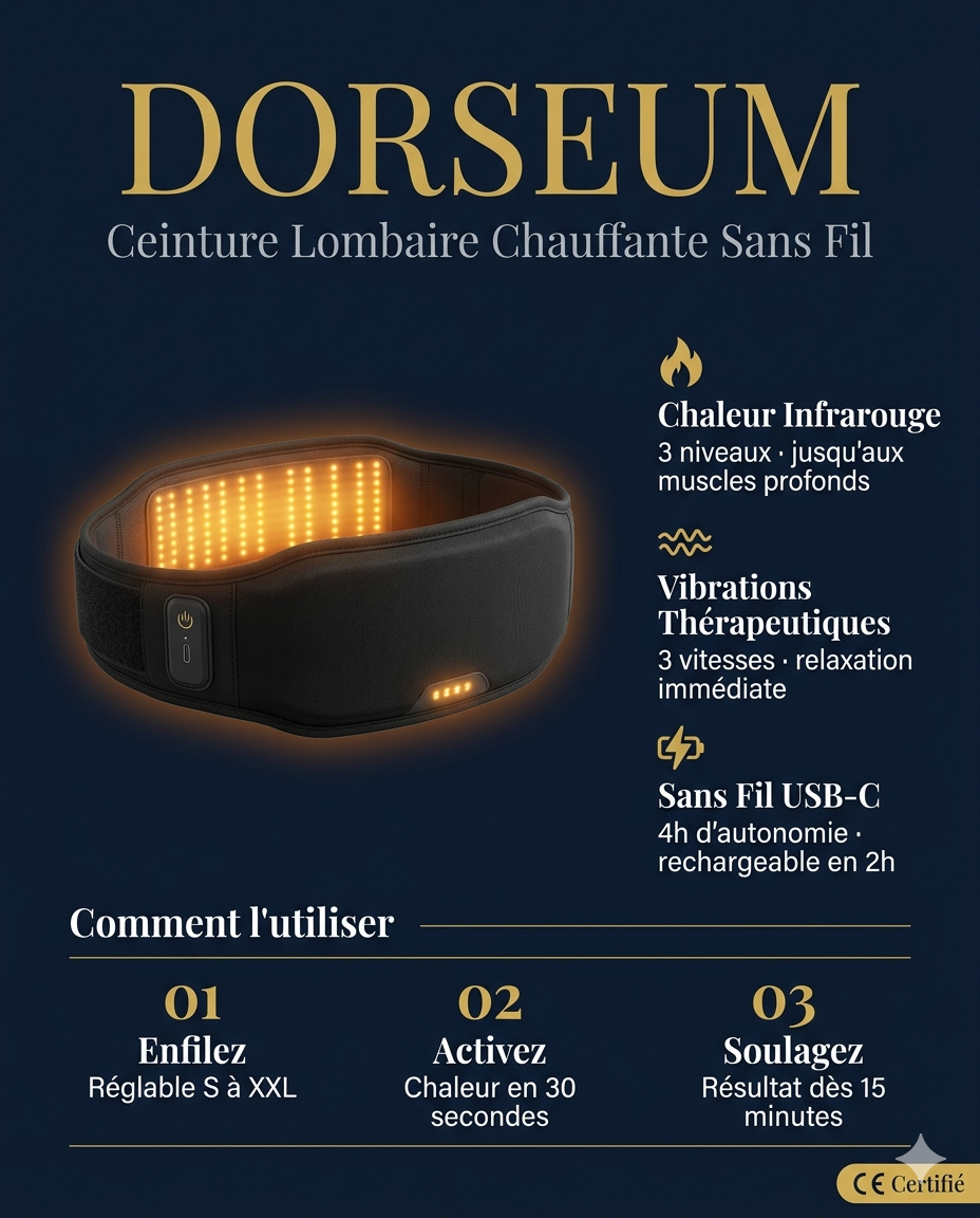 Ceinture Lombaire Chauffante Sans Fil DORSEUM