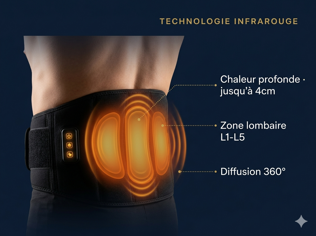 Ceinture Lombaire Chauffante Sans Fil DORSEUM