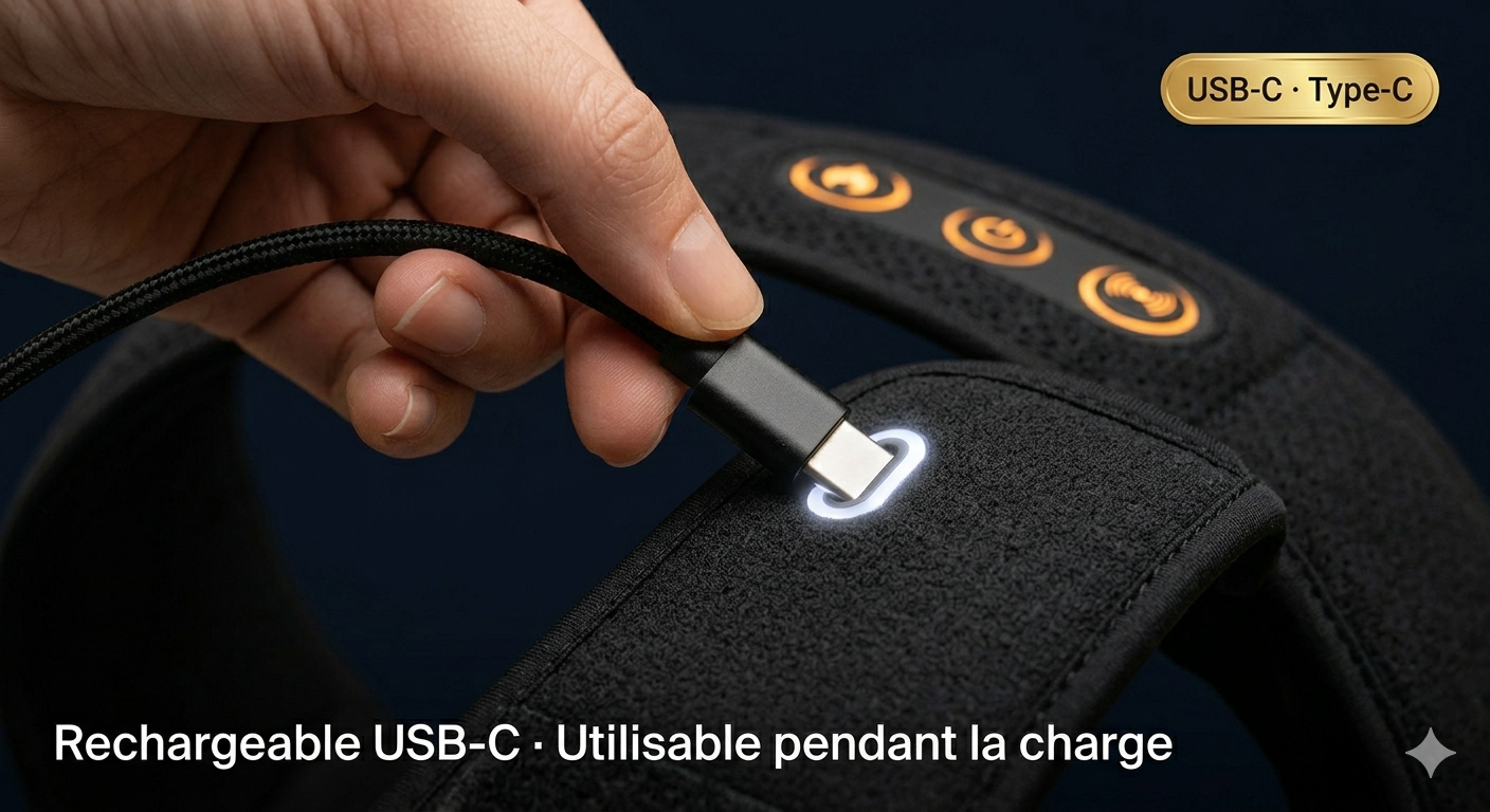 DORSEUM — Rechargeable USB-C · Utilisable pendant la charge